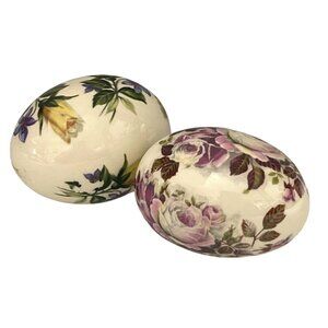 Vintage "The Egg Lady" Collectible Decorative Porcelain Eggs Floral Patterns